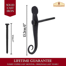 Load image into Gallery viewer, Black Shutter Dog Rat Tail Hand Forged Iron Oil Blackened Finish in Pair