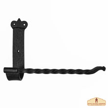 Load image into Gallery viewer, Rustic Hand Forged Ir on Wall Mounting Paper Towel Hanger: Ideal for Victorian, Colonial, Retro, Steampunk, Gothic, Baroque, and Medieval Bathroom Settings, (25.2x5.1x17.5) cm