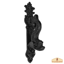 Load image into Gallery viewer, Black Powder Coated Embellished Front Door Artisan Made Antique Knocker