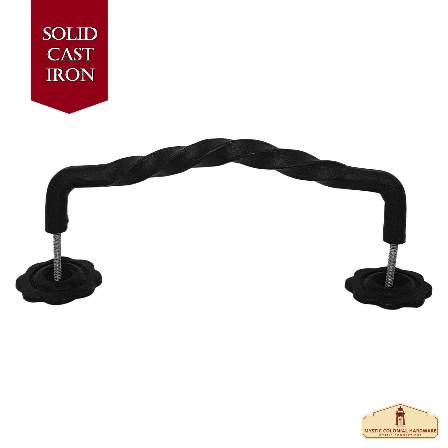 Black Forged Iron Pull Handles 12 inch - Cabinet Door Handles, Gate Handle Pull, Barn Door Hardware, Grab Handles