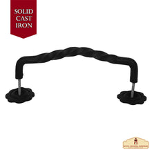 Load image into Gallery viewer, Black Forged Iron Pull Handles 12 inch - Cabinet Door Handles, Gate Handle Pull, Barn Door Hardware, Grab Handles