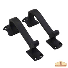 Load image into Gallery viewer, Rustic Twisted Door Handles Set of 2 Cast Iron Door Pulls : Ideal for Gate, Shed Door, Window, Fence, Garag e, (16.5x3.8) cm