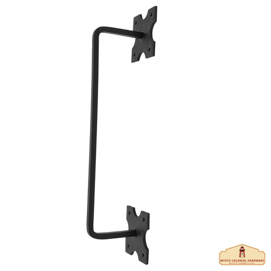 Industrial Iron Pipe Towel Rack Holder - Heavy Duty Rustic Hand Towel Bar, Vintage Style Grab Bar/Door Handle for Bathroom, Kitchen, Black
