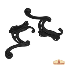 Load image into Gallery viewer, Rustic Cast Iron Wall Hooks Set of 2: Ideal for Victorian, Colonial, Retro, Steampunk, Gothic, and Baroque Settings (12x3.8) cm