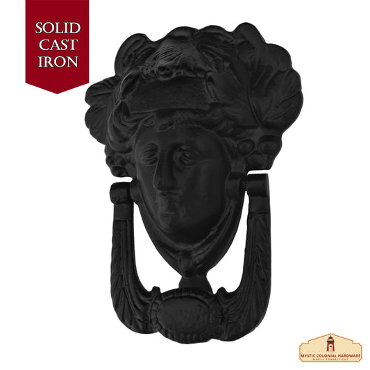 Iron Goddess Athena Front Door Knocker Artisan Made Antique Knocker