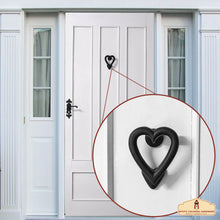 Load image into Gallery viewer, Black Heart Door Knocker for Front Door 4.5 X 4 Inch Solid Forged Iron Victorian Colonial Black