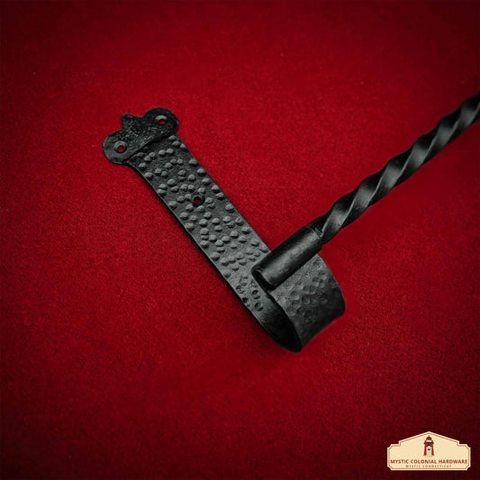 Rustic Hand Forged Iron Wall Mounting Towel Bar: Ideal for Victorian, Colonial, Retro, Steampunk, Gothic, Baroque, and Medieval Settings, (39.5x5x18) cm