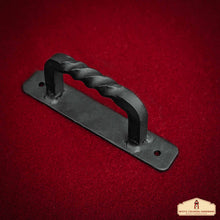 Load image into Gallery viewer, Rustic Hand Forged Door Pull Handle: Ideal for Victorian, Colonial, Retro, Steampunk, Gothic, Baroque, and Medieval Settings, (13x2.4) cm