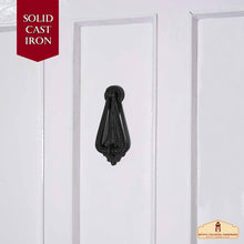 Load image into Gallery viewer, Rustic Cast Iron Georgian Twist Door Knocker: Ideal for Victorian, Colonial, Retro, Steampunk, Gothic, Baroque, and Medieval Settings, (17.2x7) cm