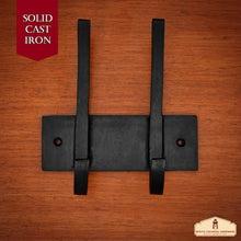 Load image into Gallery viewer, Rustic Forged Iron Wall Hooks, Heavy Duty Retro Utility Hooks for Hanging Coat, Bag, Towel, Robe, Hat and More : Black