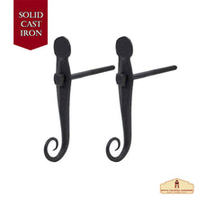 Load image into Gallery viewer, Black Shutter Dog Rat Tail Hand Forged Iron Oil Blackened Finish in Pair