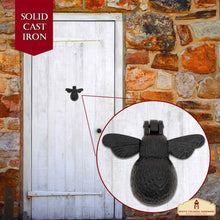 Load image into Gallery viewer, Black Bumblebee Door Knocker for Front Door 4.3 X 4.9 Inch.Handmade Delightful Detail, Sturdy & Durable at an Affordable Price. Unique Pear Shape, Easy to Install. Symbol of Good Fortune
