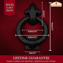 Load image into Gallery viewer, Cast Iron Ring Front Door Knocker Artisan Made Antique Knocker