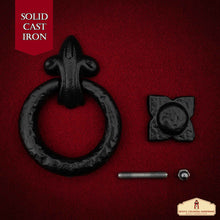 Load image into Gallery viewer, Cast Iron Ring Front Door Knocker Artisan Made Antique Knocker