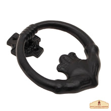 Load image into Gallery viewer, Claddagh Door Knocker Solid Forged Iron Victorian, Colonial, Retro, Steampunk, Gothic, Baroque Medieval