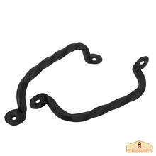 Load image into Gallery viewer, Rustic Twisted Barn Door Handles - 5 7/16 inch- 2-Pack Hand-Forged Handles Hardware - Heavy-Duty Iron Handles - Black Door Pull Handles for Closet, Drawer, Chest, Gate, Shed Door,Window,Garage
