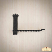 Load image into Gallery viewer, Rustic Hand Forged Ir on Wall Mounting Paper Towel Hanger: Ideal for Victorian, Colonial, Retro, Steampunk, Gothic, Baroque, and Medieval Bathroom Settings, (25.2x5.1x17.5) cm