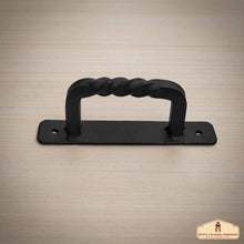 Load image into Gallery viewer, Rustic Hand Forged Door Pull Handle: Ideal for Victorian, Colonial, Retro, Steampunk, Gothic, Baroque, and Medieval Settings, (13x2.4) cm