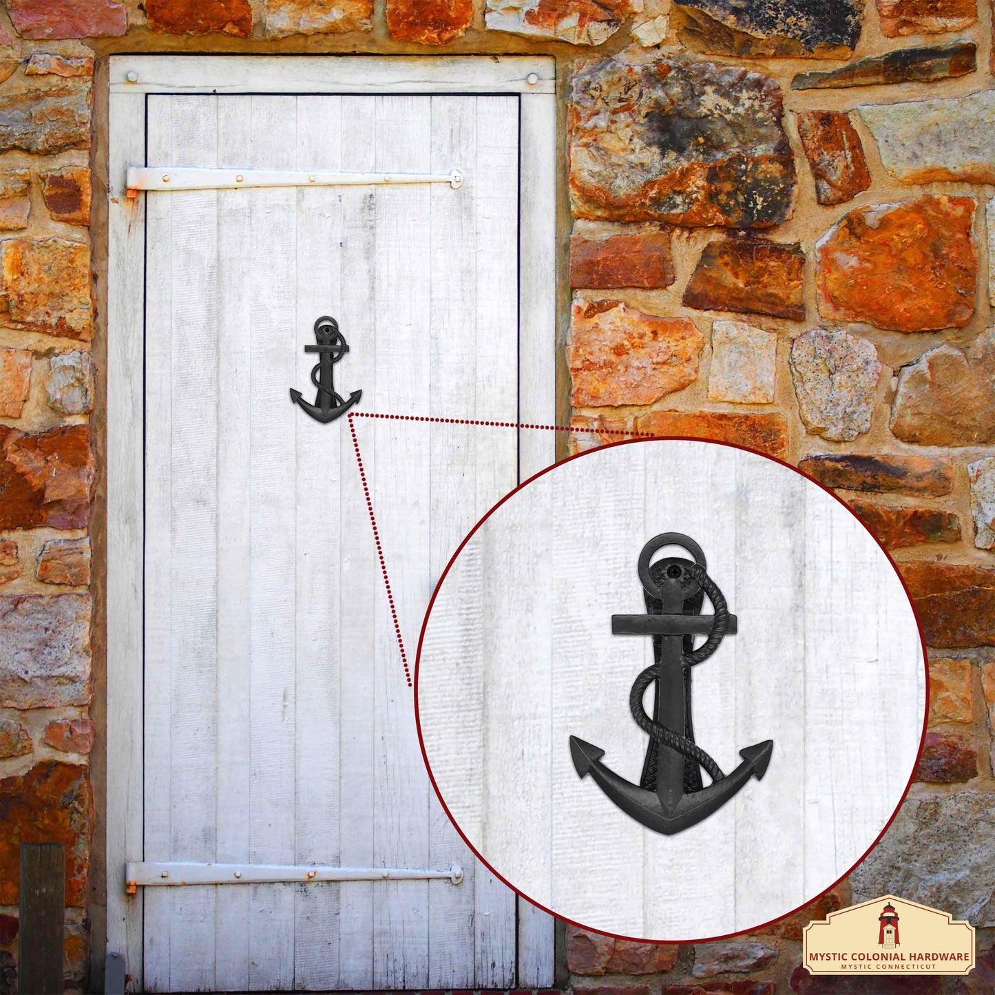 Nautical Ship's Anchor Antiqued Door Knocker- GENUINE HANDFORGED IRON - 6 Inches Tall