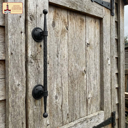 Medieval Style Castle Door Handle: Solid Hand Forged Iron