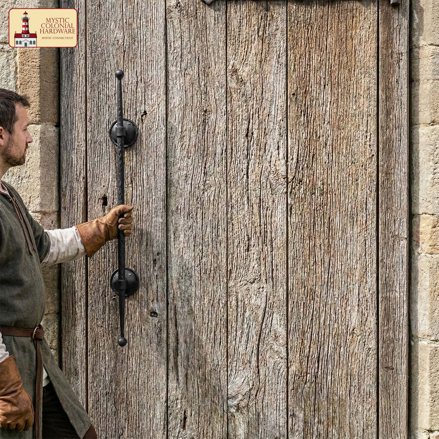 Medieval Style Castle Door Handle: Solid Hand Forged Iron