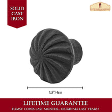 Load image into Gallery viewer, Hand Forged Iron Knob Set of 4 Pcs Solid CAST Iron Victorian, Colonial, Retro, Steampunck, Gothic, Baroque Medieval