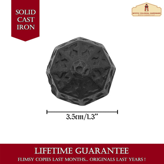 Hand Forged Iron Knob SOLID CAST IRON Victorian, Colonial, retro, steampunck, gothic, baroque medieval
