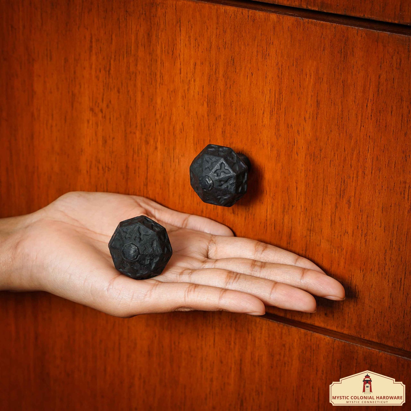 Hand Forged Iron Knob SOLID CAST IRON Victorian, Colonial, retro, steampunck, gothic, baroque medieval