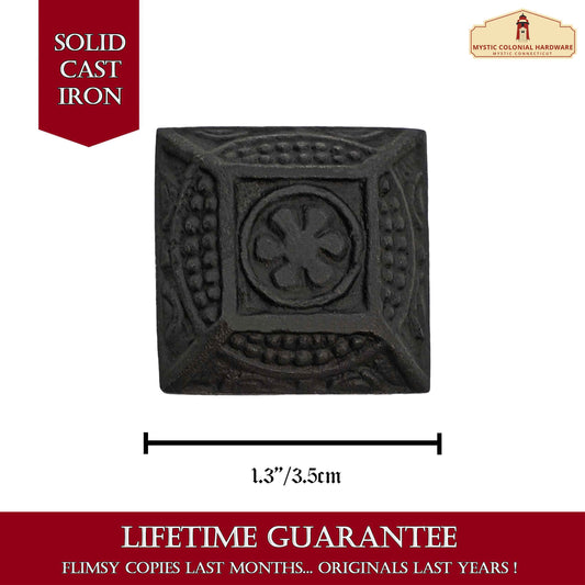 Hand Forged Iron Cabinet Knob Pull Antique Rustic Knobs for Kitchen Cabinet Drawer Pull Handles with Hardware: Pack of 4