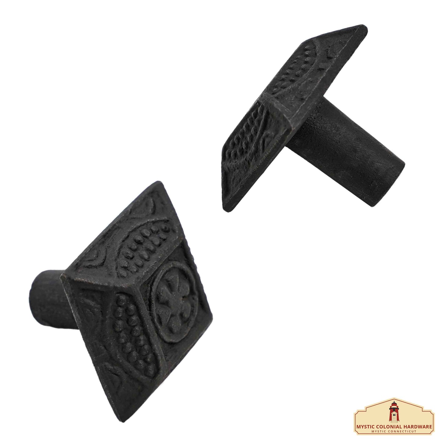 Hand Forged Iron Cabinet Knob Pull Antique Rustic Knobs for Kitchen Cabinet Drawer Pull Handles with Hardware: Pack of 4