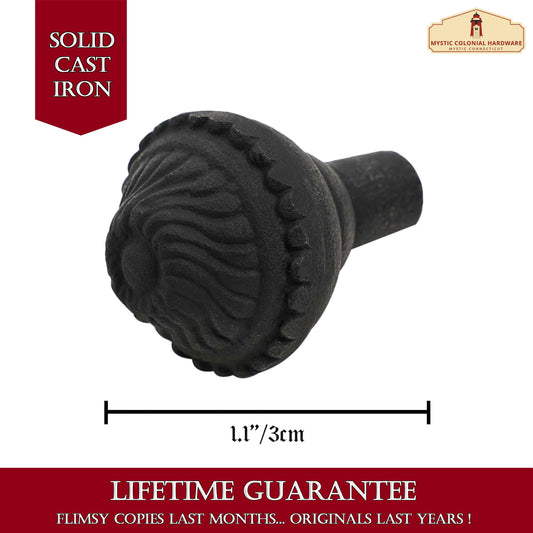 Hand Forged Iron Knob (4-Set) Solid CAST Iron Victorian, Colonial, Retro, Steampunck, Gothic, Baroque Medieval