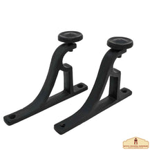 Load image into Gallery viewer, Heavy Duty Curtain Rod Brackets, Black Verticle Wall Mounting Curtain Brackets for Blinds Windows, Adjustable Drapery Rod Holders, Extendable Window Hardware Brackets for 1” Rod in Pair