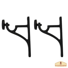 Load image into Gallery viewer, Heavy Duty Curtain Rod Brackets, Black Verticle Wall Mounting Curtain Brackets for Blinds Windows, Adjustable Drapery Rod Holders, Extendable Window Hardware Brackets for 1” Rod in Pair