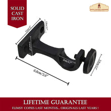 Load image into Gallery viewer, Heavy Duty Curtain Rod Brackets, Black Horizontal Wall Mounting Curtain Brackets for Blinds Windows, Adjustable Drapery Rod Holders, Extendable Window Hardware Brackets for 1” Rod in Pair