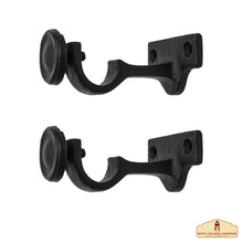 Load image into Gallery viewer, Heavy Duty Curtain Rod Brackets, Black Horizontal Wall Mounting Curtain Brackets for Blinds Windows, Adjustable Drapery Rod Holders, Extendable Window Hardware Brackets for 1” Rod in Pair