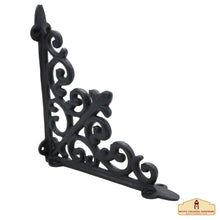 Load image into Gallery viewer, 8" X 8", 2 Pack Shelf Brackets - Set of 2 Pcs Solid Forged Iron Victorian, Colonial, Retro, Steampunck, Gothic, Baroque Medieval