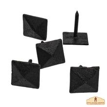 Load image into Gallery viewer, Nails Iron Textured Iron Clavos Decorative Nails, Hand Forged, Natural Oil Blackened Finish, Set of 6 Pcs