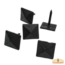 Load image into Gallery viewer, Nails Iron Textured Iron Clavos Decorative Nails, Hand Forged, Natural Oil Blackened Finish, Set of 6 Pcs