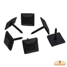 Load image into Gallery viewer, Nails Iron Textured Iron Clavos Decorative Nails, Hand Forged, Natural Oil Blackened Finish, Set of 6 Pcs