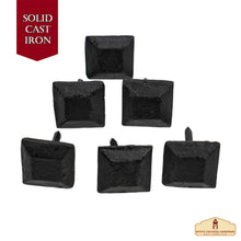 Load image into Gallery viewer, Nails Iron Textured Iron Clavos Decorative Nails, Hand Forged, Natural Oil Blackened Finish, Set of 6 Pcs