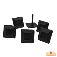 Load image into Gallery viewer, Nails Iron Textured Iron Clavos Decorative Nails, Hand Forged, Natural Oil Blackened Finish, Set of 6 Pcs