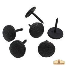 Load image into Gallery viewer, Nails Iron Long Round Clavos Decorative Nails, Hand Forged, Natural Oil Blackened Finish, Pack of 6 Pcs