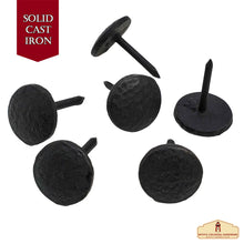 Load image into Gallery viewer, Nails Iron Long Round Clavos Decorative Nails, Hand Forged, Natural Oil Blackened Finish, Pack of 6 Pcs