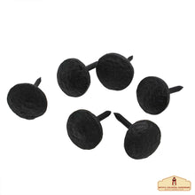 Load image into Gallery viewer, Nails Iron Long Round Clavos Decorative Nails, Hand Forged, Natural Oil Blackened Finish, Pack of 6 Pcs