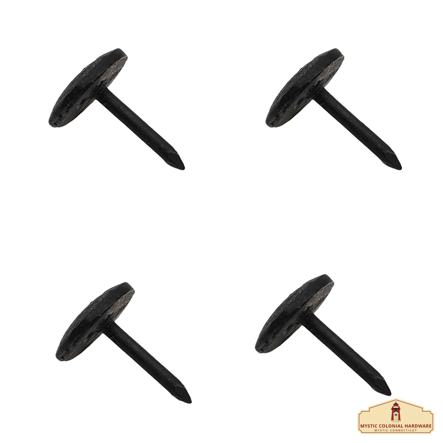 Nails Iron Long Round Clavos Decorative Nails, Hand Forged, Natural Oil Blackened Finish, Pack of 6 Pcs