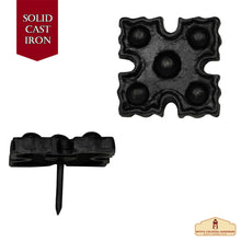 Load image into Gallery viewer, Studs in Set of 6 Pcs SOLID FORGED IRON Victorian, Colonial, Retro, Steampunck, Gothic, Baroque Medieval