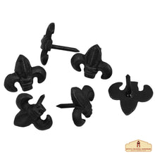 Load image into Gallery viewer, Hand-Forged Iron Fleur DE LIS CLAVOS - Set of 6