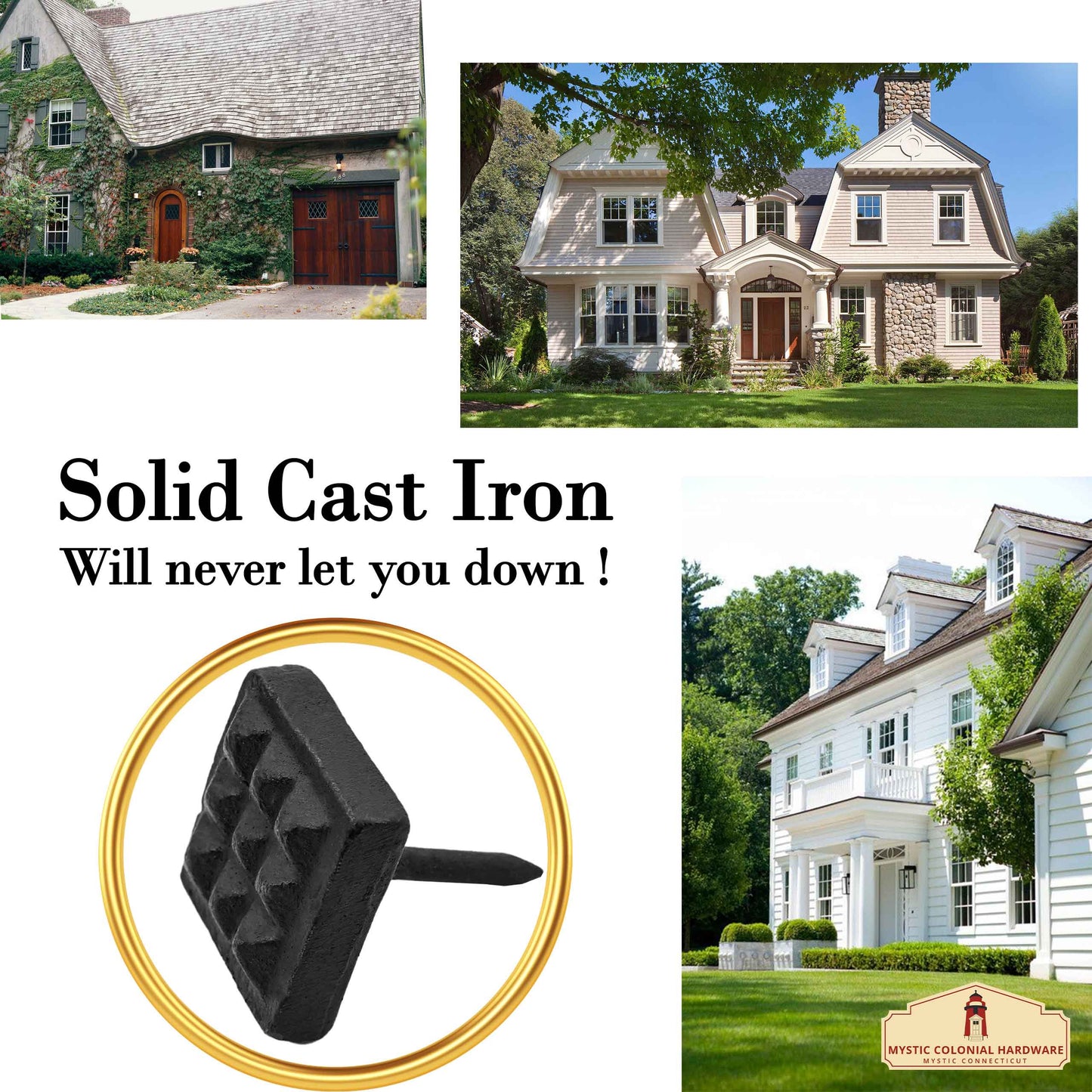 Square Waffle Clavo Nail - SOLID FORGED IRON Victorian, Colonial, Retro, Steampunck, Gothic, Baroque Medieval