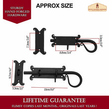 Load image into Gallery viewer, Rustic Hand Forged Door Bolt Lock with Sliding Pin: Ideal for Victorian, Colonial, Retro, Steampunk, Gothic, Baroque, and Medieval Bathroom / Kitchen Settings, 22 cm
