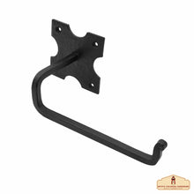 Load image into Gallery viewer, Rustic Hand Forged Iron Wall Mounting Toilet Paper Hanger: Ideal for Victorian, Colonial, Retro, Steampunk, Gothic, Baroque, and Medieval Bathroom Settings, (20.3x4.7) cm